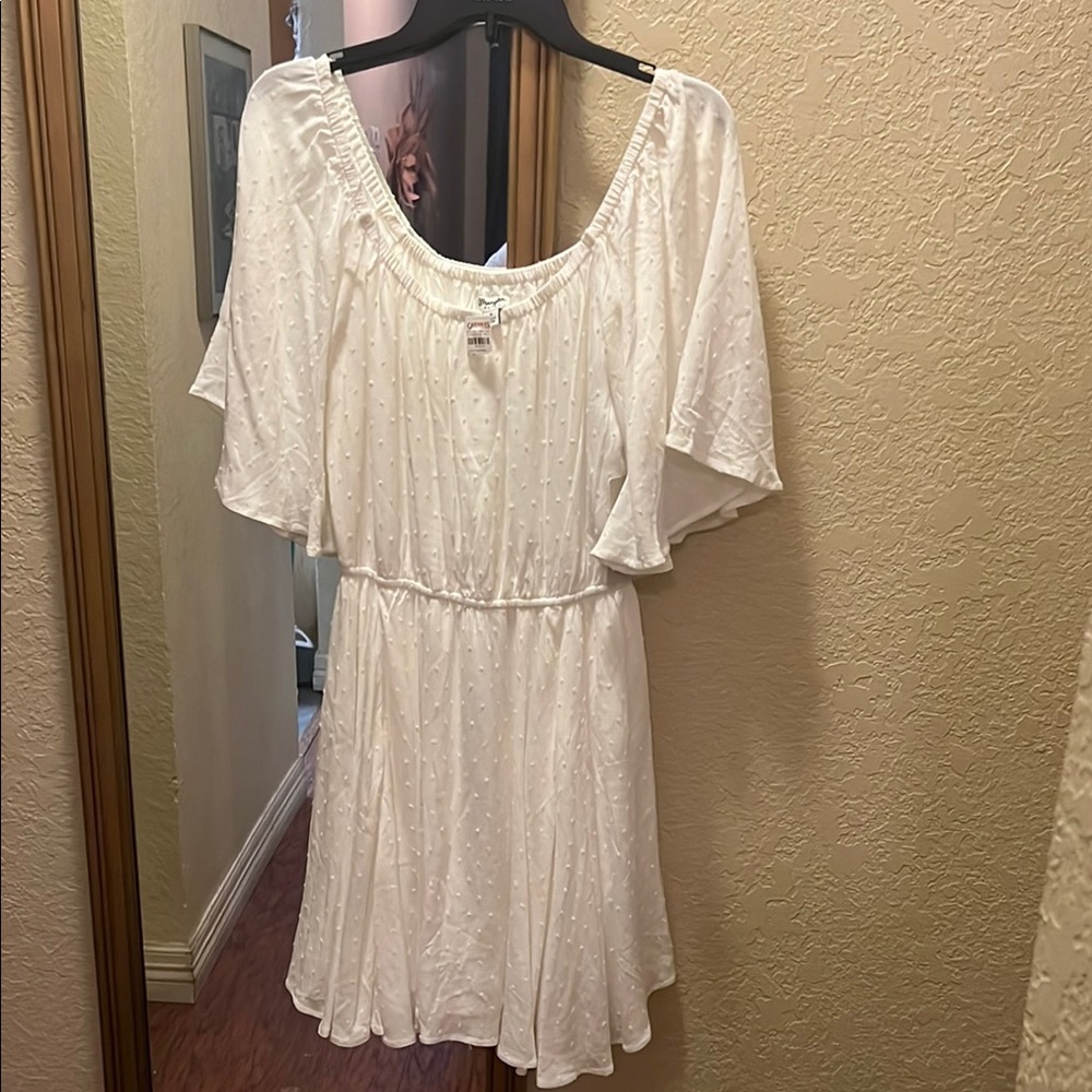Wrangler White Ruffled Smocked Mini Dress